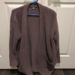 Aerie Chenille Cardigan in Taupe/Brown